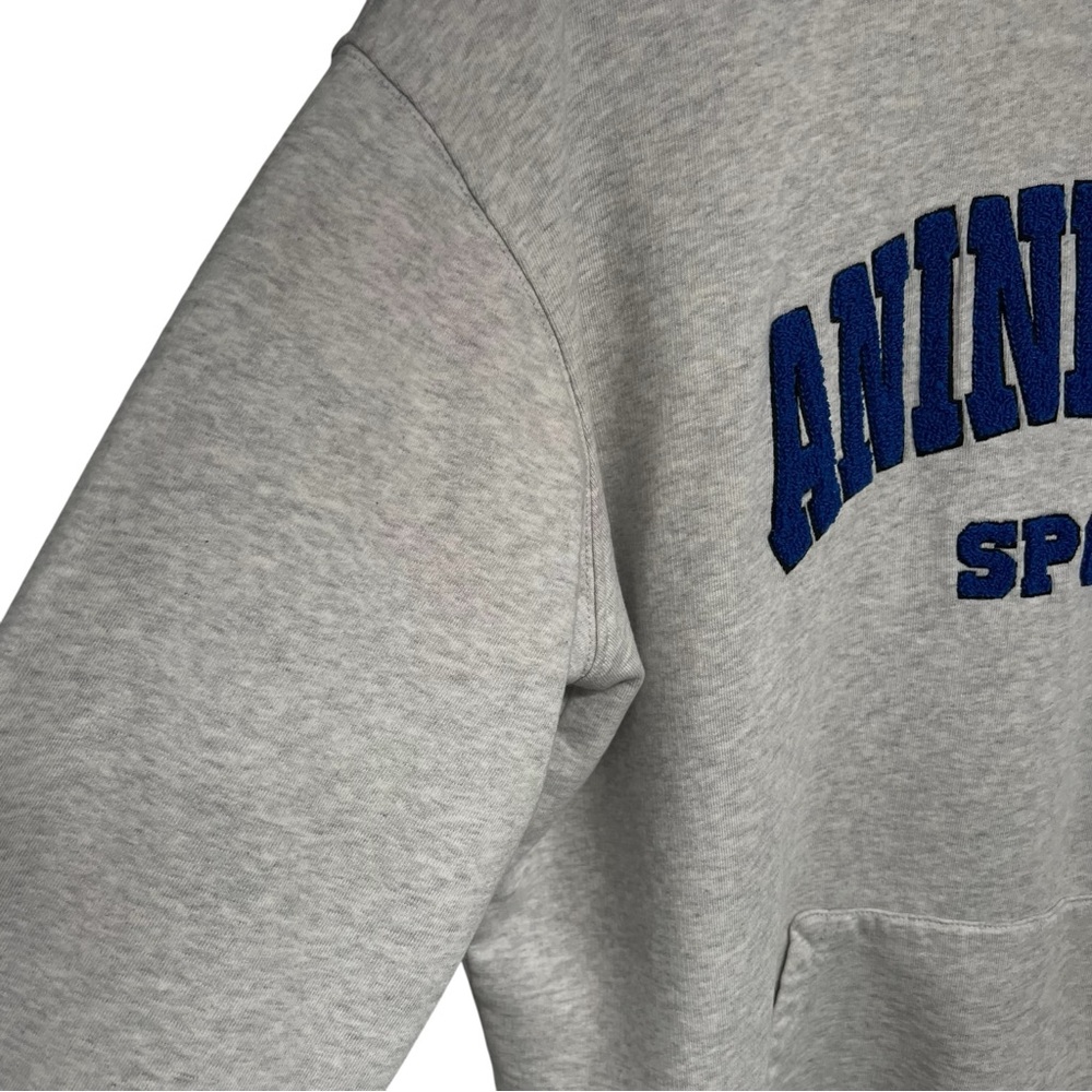 Anine Bing Sport Tyler Hoodie Grey Heather Logo Oversized Sweatshirt Women’s XS - Picture 13 of 13